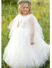 Ivory Beaded Tulle Luxury Flower Girl Dress